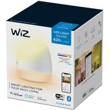 WiZ Lámpara de mesa Squire, Luz de LED blanco, Lámpara de mesa inteligente, Blanco, Wi-Fi/Bluetooth, LED, Bombilla(s) no reemplazable(s), 2200 K