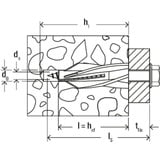 fischer Taco para hormigón celular GB 14, Pasador gris claro