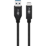 goobay 41073 cable USB 0,5 m USB 3.2 Gen 2 (3.1 Gen 2) USB A USB C Negro negro, 0,5 m, USB A, USB C, USB 3.2 Gen 2 (3.1 Gen 2), 10000 Mbit/s, Negro