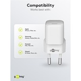 goobay Cargador rápido USB-C Nano, PD, GaN, 20 Watt blanco