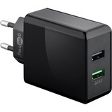 goobay cargador rápido USB dual USB/QC3.0 28W negro