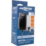 Ansmann APS 2250L adaptador e inversor de corriente Interior Negro, Fuente de alimentación negro, Universal, Interior, 100 - 240 V, 50/60 Hz, 5 - 15 V, Negro