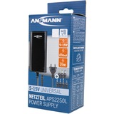 Ansmann APS 2250L adaptador e inversor de corriente Interior Negro, Fuente de alimentación negro, Universal, Interior, 100 - 240 V, 50/60 Hz, 5 - 15 V, Negro