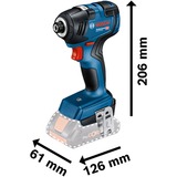 Bosch GDR 18V-200 Professional, Tornillo de percusión azul/Negro, Destornillador de impacto, 18 V, 184 mm, 225 mm, 96 mm