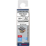 Bosch PRO Broca helicoidal HSS-G para metal, Ø 3,2mm, Taladro 