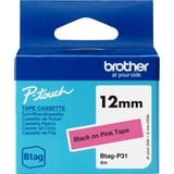 Brother BTAG-P31 cinta para impresora de etiquetas Negro sobre rosa, Cinta de escritura Negro sobre rosa, Filipinas, 5 año(s), Brother, P-touch PT-N10, PT-N20, PT-N25BT, 1,2 cm