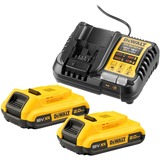 DEWALT Starter-Set Akku-Kit DCB1104D2, 18Volt, Cargador amarillo/Negro