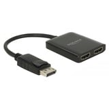 DeLOCK 87769 divisor de video DisplayPort 2x HDMI, Splitter HDMI negro, DisplayPort, 2x HDMI, 3840 x 2160 Pixeles, Negro, De plástico, 1.4/2.2