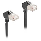 DeLOCK Cable de parche RJ-45 Cat.6a S/FTP, Slim 90° angular negro