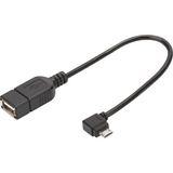Digitus Adaptador USB 2.0, conector Micro USB 90° > puerto USB-A negro