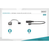 Digitus Adaptador USB 2.0, conector Micro USB 90° > puerto USB-A negro