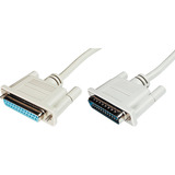 Digitus Cable de extensión para transferencia de datos en serie, D-Sub25 (conector) > D-Sub25 (enchufe), Cable alargador beige
