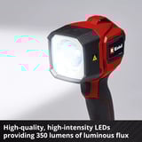 EINHELL Lámpara a batería Power X-Change TC-CL 18/350 Li - Solo, 18 Voltios, Luz de LED 