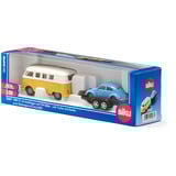 SIKU VW T1 with trailer and VW Beetle Set de modelos a escala de coches Previamente montado 1:50, Automóvil de construcción Set de modelos a escala de coches, Previamente montado, 1:50, Cualquier género, Metal, Plástico, 3 pieza(s)