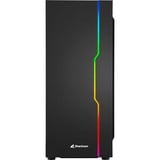 Sharkoon RGB Slider Midi Tower Negro, Cajas de torre negro, Midi Tower, PC, Negro, ATX, micro ATX, Mini-ITX, Juego, 15,7 cm