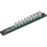 Wera Barra magnética para dados A Imperial 1 Juego de dados para llave de vaso 1/4", en pulgadas, Llave de tubo negro/Verde