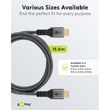 goobay Cable HDMI Plus de alta velocidad con Ethernet, 4K @ 60Hz gris