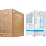 ASUS PRIME AP202 ARGB Midi Tower Blanco, Cajas de torre blanco, Midi Tower, PC, Blanco, micro ATX, Mini-ITX, Multi, 17,5 cm