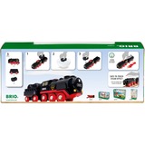 BRIO Battery-Operated Steaming Train, Vehículo de juguete negro/Rojo, Battery-Operated Steaming Train, Modelo a escala de tren, Niño, 3 pieza(s), 0,3 año(s), Negro, Rojo, Tren/ferrocarril de juguete