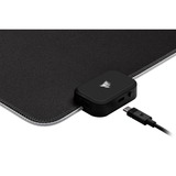 Corsair MM700 RGB Alfombrilla de ratón para juegos Negro, Almohadilla de ratón para juegos negro, Negro, Monocromo, Caucho, USB con suministro de corriente, Base antiderrapante, Alfombrilla de ratón para juegos