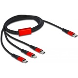 DeLOCK 86711 cable USB 1 m USB 2.0 USB C USB C/Micro-USB B/Lightning Negro, Rojo negro/Rojo, 1 m, USB C, USB C/Micro-USB B/Lightning, USB 2.0, Negro, Rojo