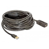 DeLOCK Cable de extensión activo USB 2.0, conector USB-A > conector USB-A, Cable alargador negro