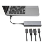 DeLOCK Hub USB Type-C™ de 4 puertos con 2 x USB Tipo-A y 2 x USB Type-C™ 10 Gbps gris