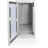 Digitus Carcasa de ordenador con puerta de vidrio, con ruedas y cerraduras, con rendijas de ventilación, Armario IT gris claro, con ruedas y cerraduras, con rendijas de ventilación, Rack o bastidor independiente, Bloqueo del teclado, Gris