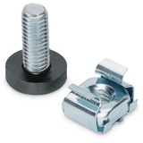 Digitus DN-19 SET-S tornillo/tuerca, Juego de tornillos plateado, Acero, Plata