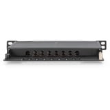 Digitus Panel de parcheo delgado CAT 6A, clase EA, 8 puertos, Patch Panel negro