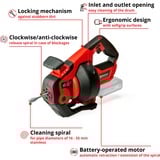 EINHELL Power X-Change Akku-Rohr-Reinigungsgerät TE-DA 18/760 Li-Solo, 18Volt, Dispositivo de limpieza de tuberías rojo/Negro