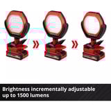 EINHELL Power X-Change lámpara de exterior a batería GC-OL 18/1500 Li-Solo, 18Volt, Luz de LED rojo