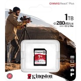 Kingston Canvas React Plus 1 TB SDXC UHS-II Clase 10, Tarjeta de memoria 1 TB, SDXC, Clase 10, UHS-II, 280 MB/s, 150 MB/s