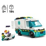 LEGO City Ambulancia de Emergencias, Juegos de construcción Juego de construcción, 5 año(s), Plástico, 184 pieza(s), 426 g