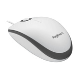 Logitech M100, Ratón blanco/Gris, Ambidextro, Óptico, USB tipo A, 1000 DPI, Blanco