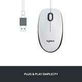 Logitech M100, Ratón blanco/Gris