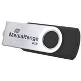 MediaRange USB 2.0 4GB, Lápiz USB negro/Plateado