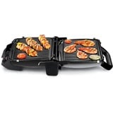 Tefal GC3050 parrilla eléctrica de contacto, Barbacoa de contacto plateado/Negro, Negro, Metálico, Titanio, Acero inoxidable, Rectangular, Plancha, 600 cm², Tapa con bisagra, Tapa de bloqueo