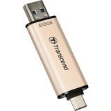 Transcend JetFlash 930C unidad flash USB 512 GB USB Type-A / USB Type-C 3.2 Gen 1 (3.1 Gen 1) Oro, Lápiz USB dorado/Negro, 512 GB, USB Type-A / USB Type-C, 3.2 Gen 1 (3.1 Gen 1), 420 MB/s, Tapa, Oro