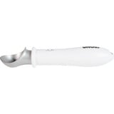 Unold 488990 sacabolas de helado Cuchara de helado 4 mm blanco, Cuchara de helado, Plástico, Acero inoxidable, Blanco, Agujero para colgar, 210 mm, 4 mm