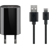goobay Set de carga USB-C 5 Watt, Cargador negro