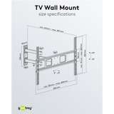 goobay Soporte de pared para TV Basic FULLMOTION (L) negro