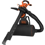 BLACK+DECKER BEBLV301-QS soplador de hoja 3000 W, Aspirador/soplador negro/Naranja, Soplador de mochila, 206 kmh, 404 kmh, 268 m³/h, 72 L, Negro, Naranja