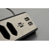 Brennenstuhl Regleta de enchufes estilo Eck 4 tomas negro/Acero fino