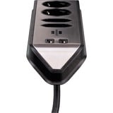 Brennenstuhl Regleta de enchufes estilo Eck 4 tomas negro/Acero fino