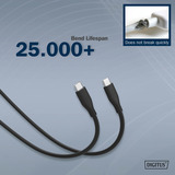 Digitus Cable de conexión USB 2.0 de silicona USB-C > USB-C negro
