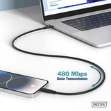 Digitus Cable de conexión USB 2.0 de silicona USB-C > USB-C negro