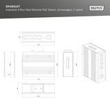 Digitus Switch Ethernet PoE industrial no gestionado de 4 puertos Fast Ethernet, Interruptor/Conmutador 