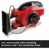 EINHELL Carrete de manguera a batería Power X-Change GE-HR 18/30 WH Li-Solo, 18 Voltios, Soporte para manguera rojo