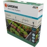 GARDENA Micro-Drip-System set de riego por goteo para bancal/cama, 35 plantas, Goteros negro/Gris
